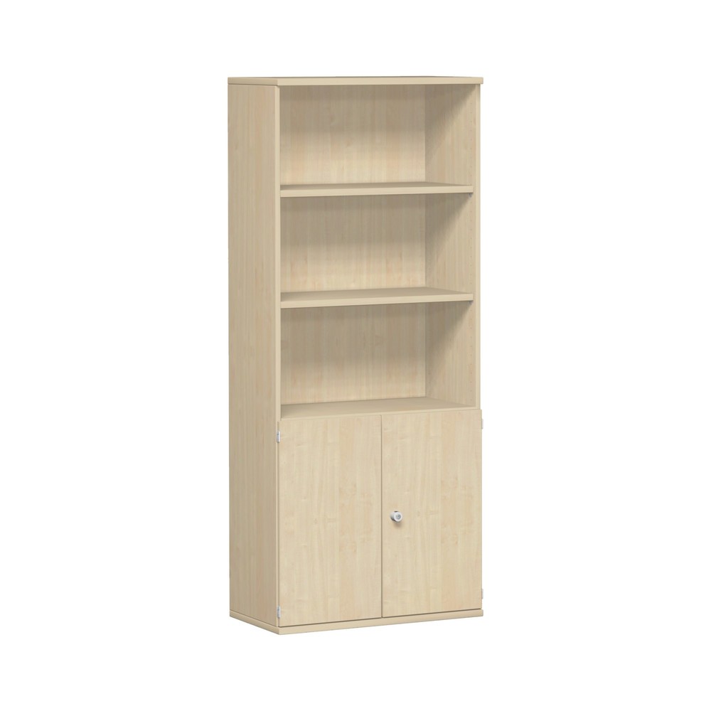 Armoire modulaire Profi avec portes en bois, 5 hauteurs de classeurs, érable