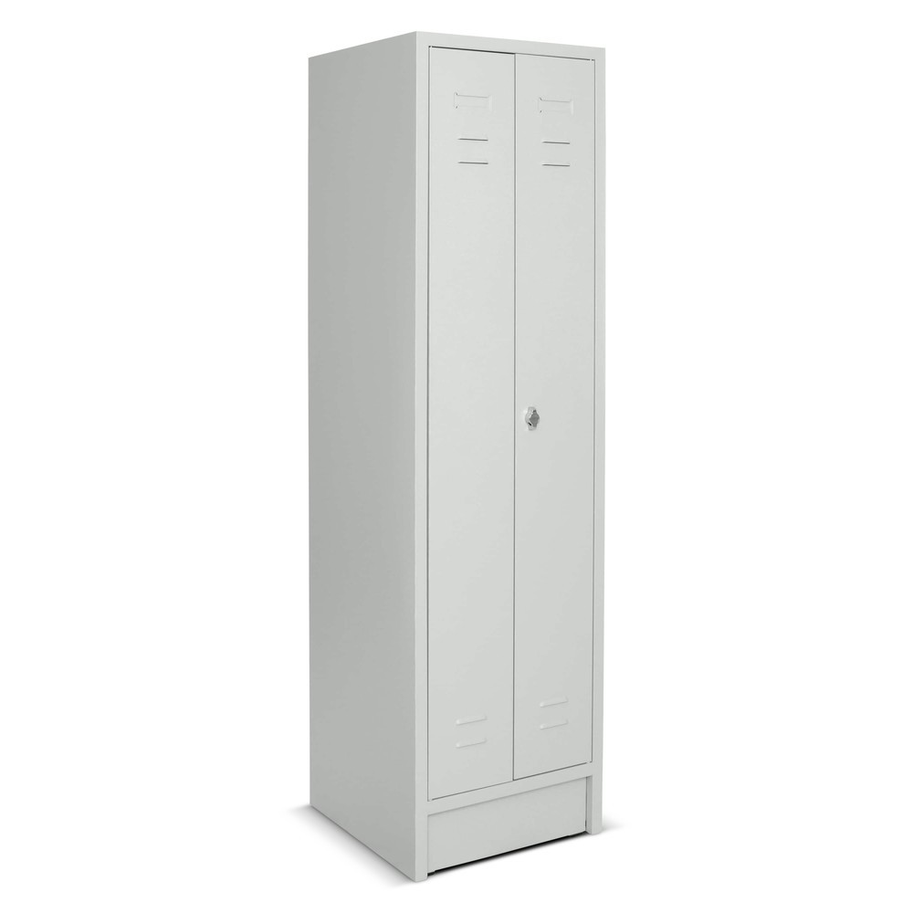 Armoire-penderie avec socle + fermeture à pêne tournant, 2 compartiments pour 1 personne, HxlxP 1 800 x 500 x 500 mm