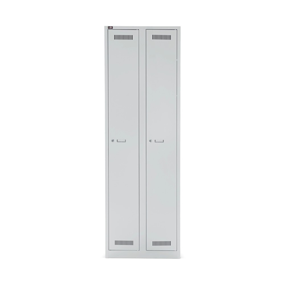 Armoire-penderie BISLEY LIGHT, 2 compartiments, H x l x P 1 850 x 600 x 500 mm, gris clair