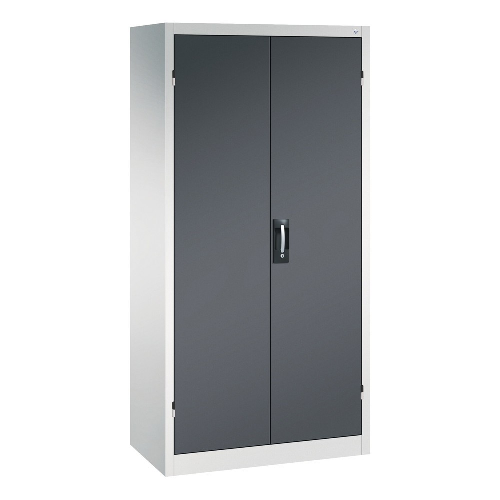 Armoire pour charges lourdes C+P avec 4 tablettes, H x l x P 1 950 x 930 x 500 mm, gris clair, gris noir