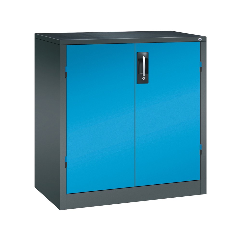 Armoire pour charges lourdes C+P avec 1 tablette, H x l x P 1 000 x 930 x 500 mm, gris anthracite, bleu clair