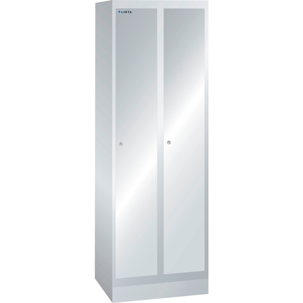 Armoire-vestiaire LISTA, (PxH) 500x1 800 mm, avec socle, 2 compartiments, dispositif de fermeture