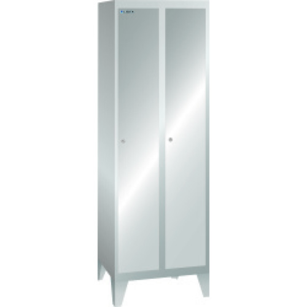 Armoire-vestiaire LISTA, (PxH) 500x1 850 mm, avec pieds, 2 compartiments, dispositif de fermeture