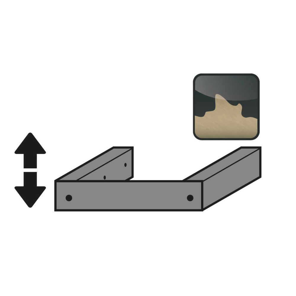 Justiervorrichtung inkl. Sockelblende für asecos® Sicherheitsschrank Typ 30, Breite 864 mm