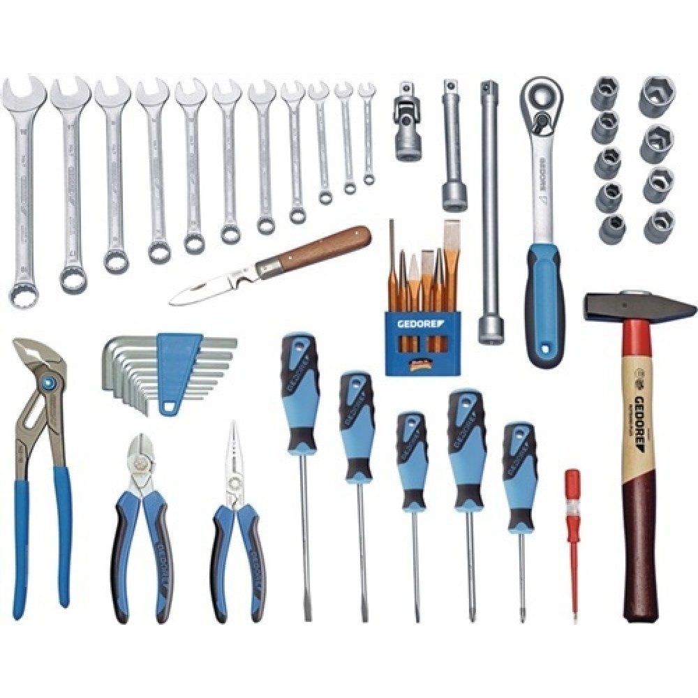 Assortiment d'outils TOURING 1000 49 pièces dans coffret en plastique universel