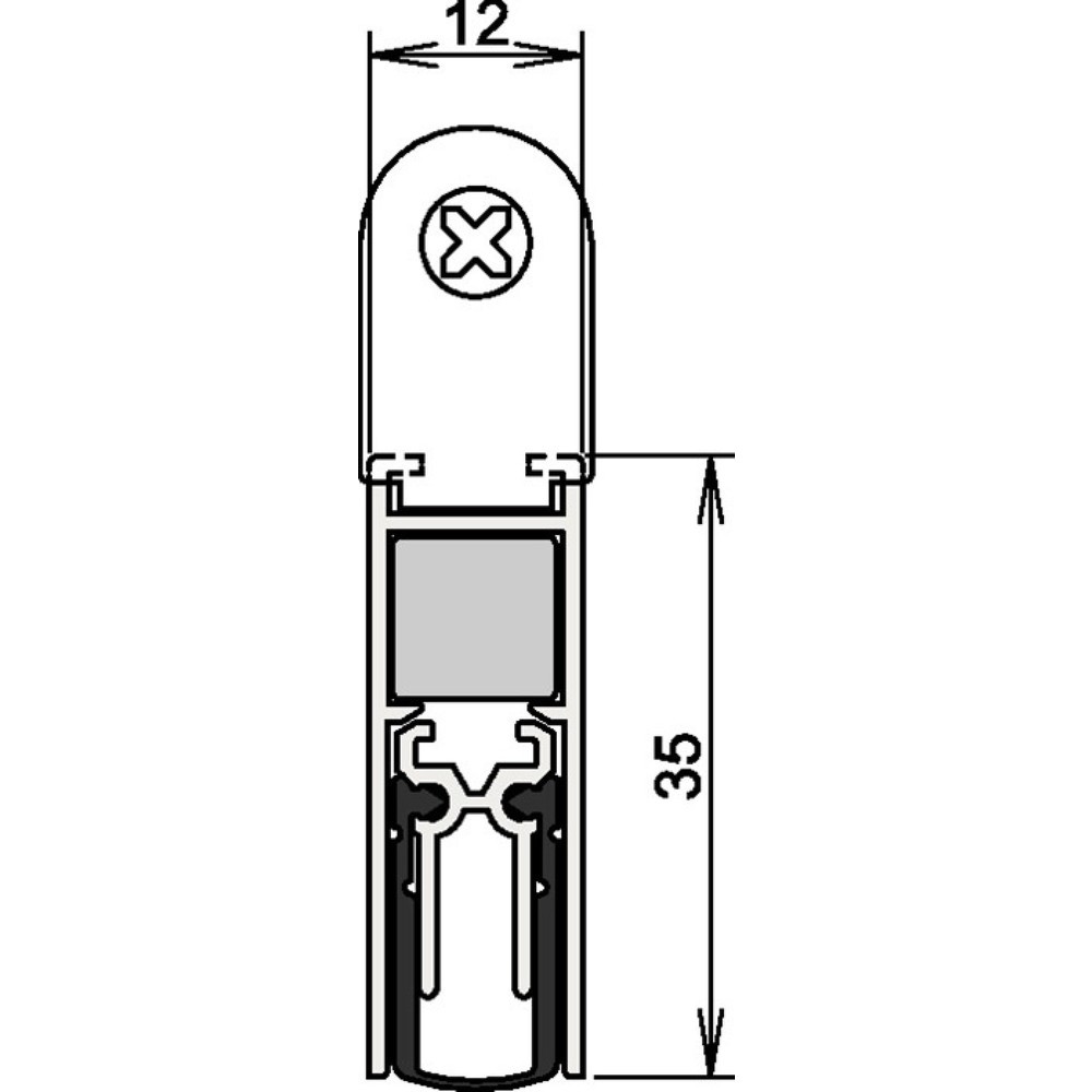 ATHMER Türdichtung Doppeldicht® M-12/35 1-393, Aluminium silberfarben eloxiert, 2-seitig Länge 958 mm, Holztüren