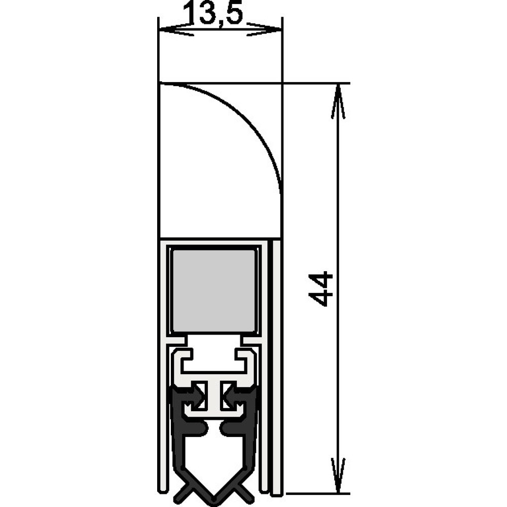 ATHMER Türdichtung Wind-Ex 1-310, Aluminium silberfarben eloxiert, 1-seitig Länge 985 mm, Holztüren