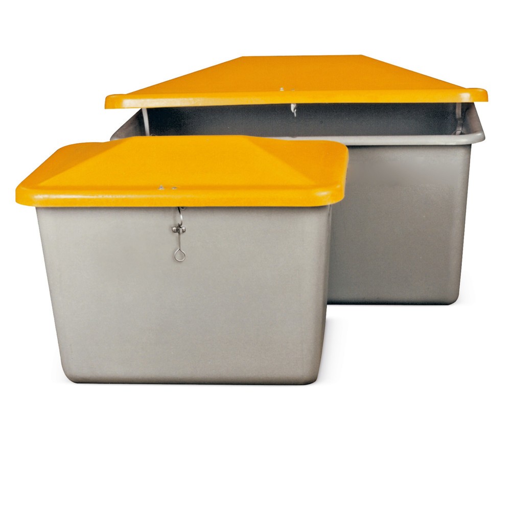 Bac à sel CEMO, gris/orange, 1 100 litres