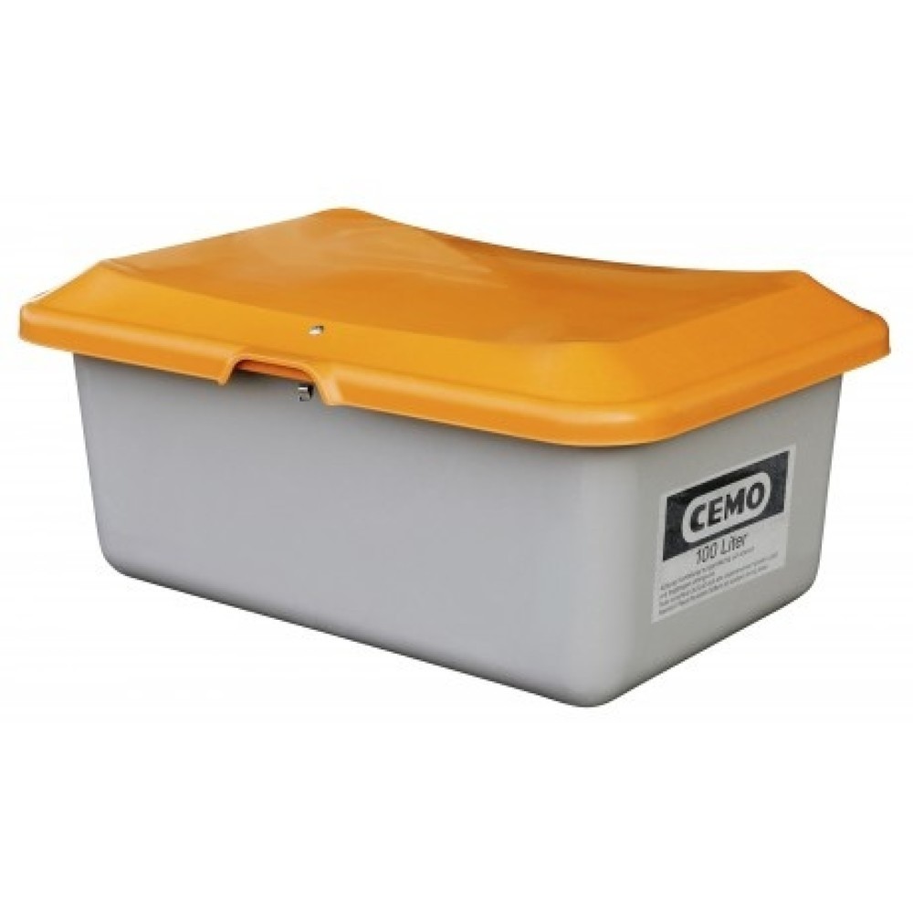 Bac à sel CEMO, gris/orange, 100 litres