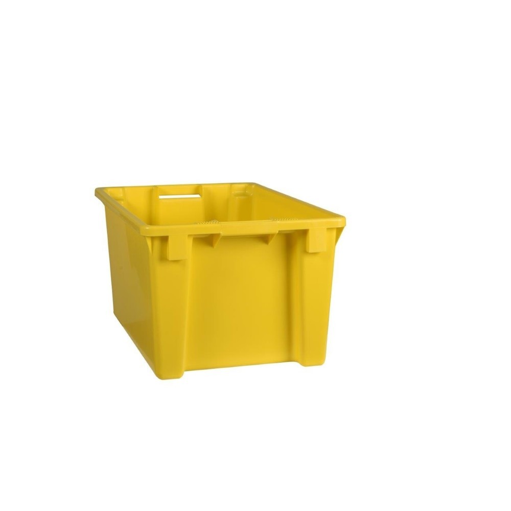 Bacs empilables rotatifs en polypropylène, 50 litres, jaune