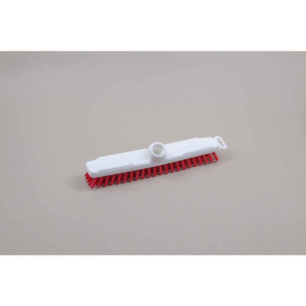 Balai-brosse hygiénique, plastique, filet allemand, poils en polyester 0,50, dur, 280 mm, rouge