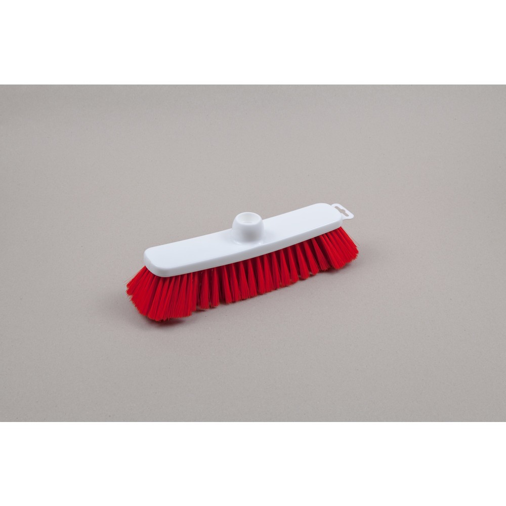 Balai hygiénique, plastique, filet allemand, poils en polyester 0,25, doux, 280 mm, rouge