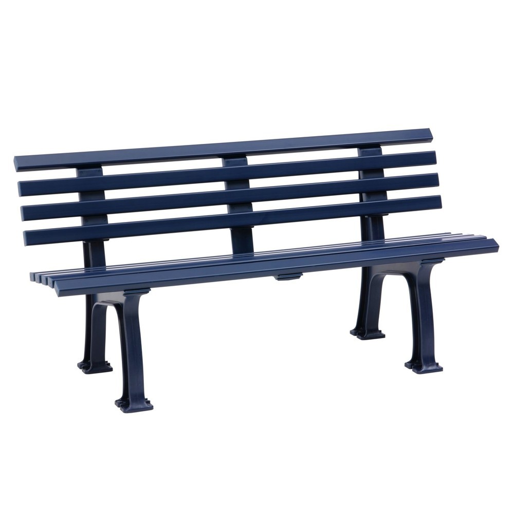 Banc Bern, longueur de 1 500 mm, 2 pieds, bleu