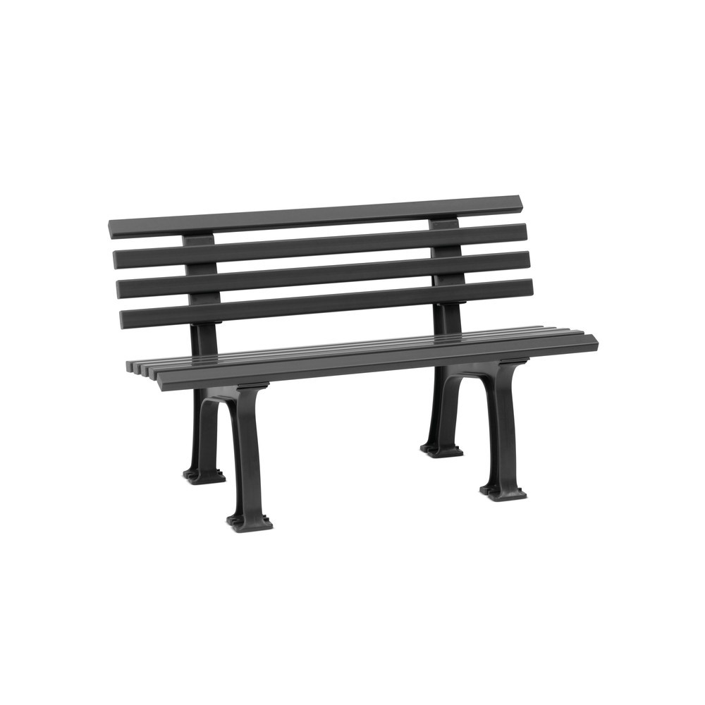 Banc Bern, longueur de 1 200 mm, 2 pieds, gris graphite