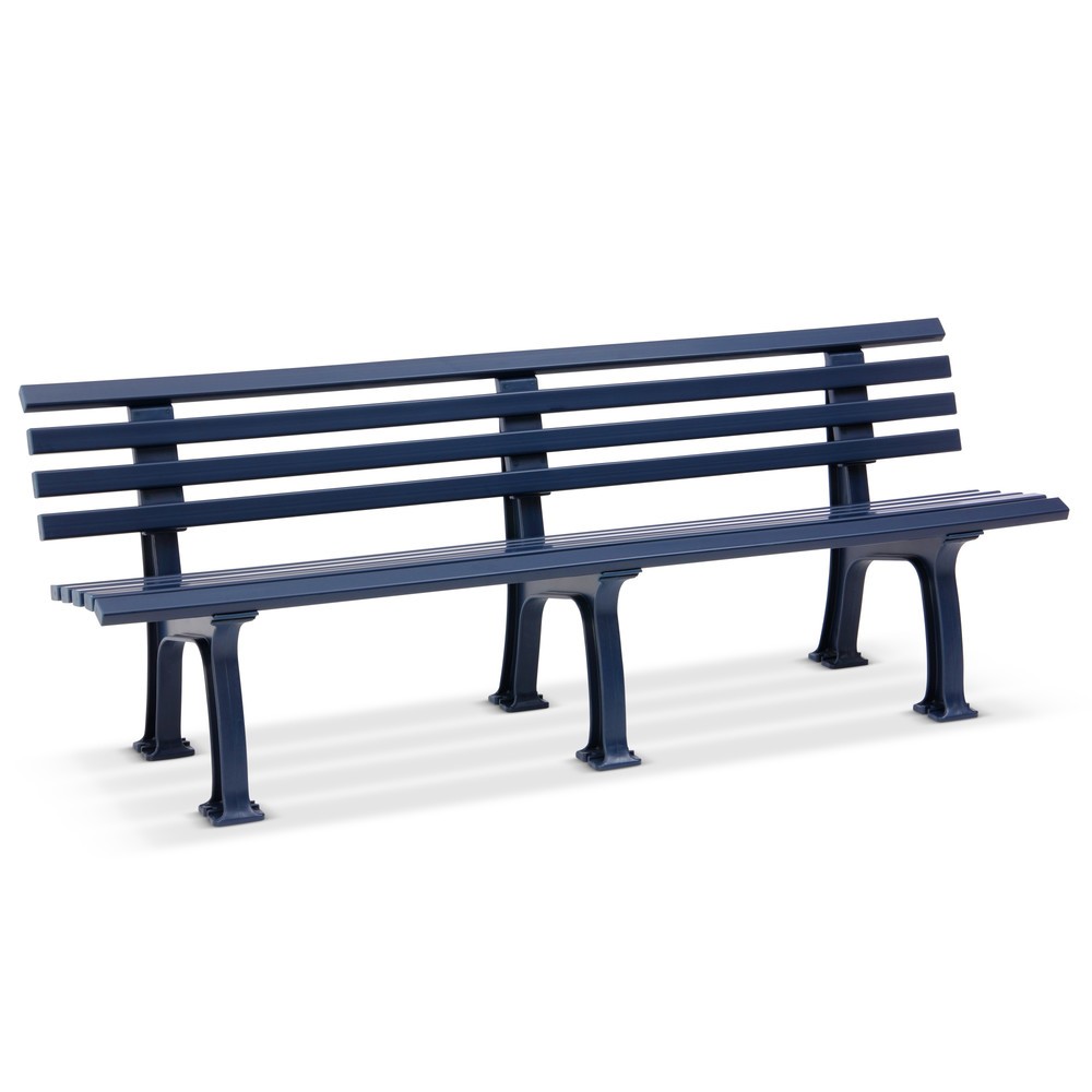 Banc Bern, longueur de 2 000 mm, 3 pieds, bleu