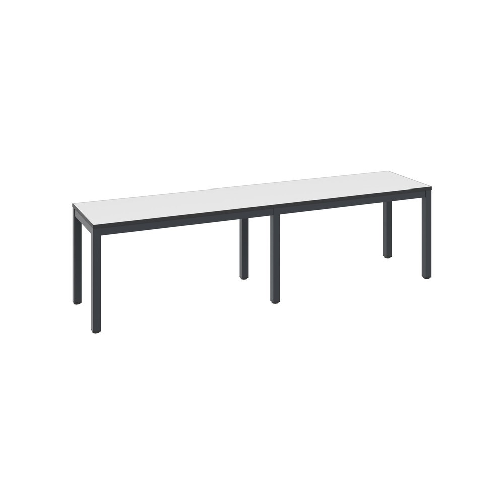 Banc pour vestiaire C+P Basic Plus, longueur 1 500 mm, gris-noir / blanc