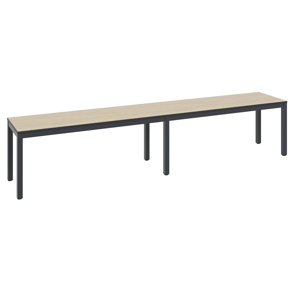 Banc pour vestiaire C+P Basic Plus, longueur 1 960 mm, gris-noir / chêne Sereno