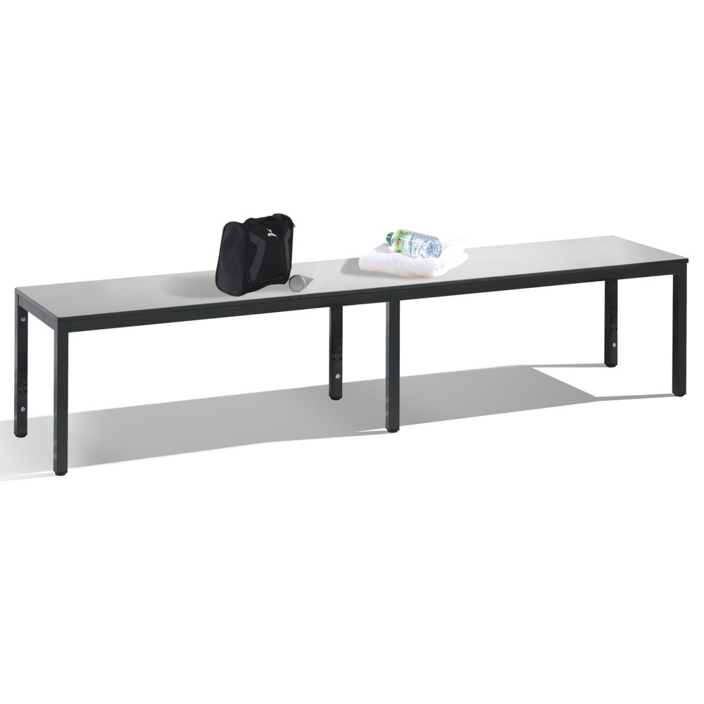 Banc pour vestiaire C+P Basic Plus, longueur 1 960 mm, gris-noir / blanc