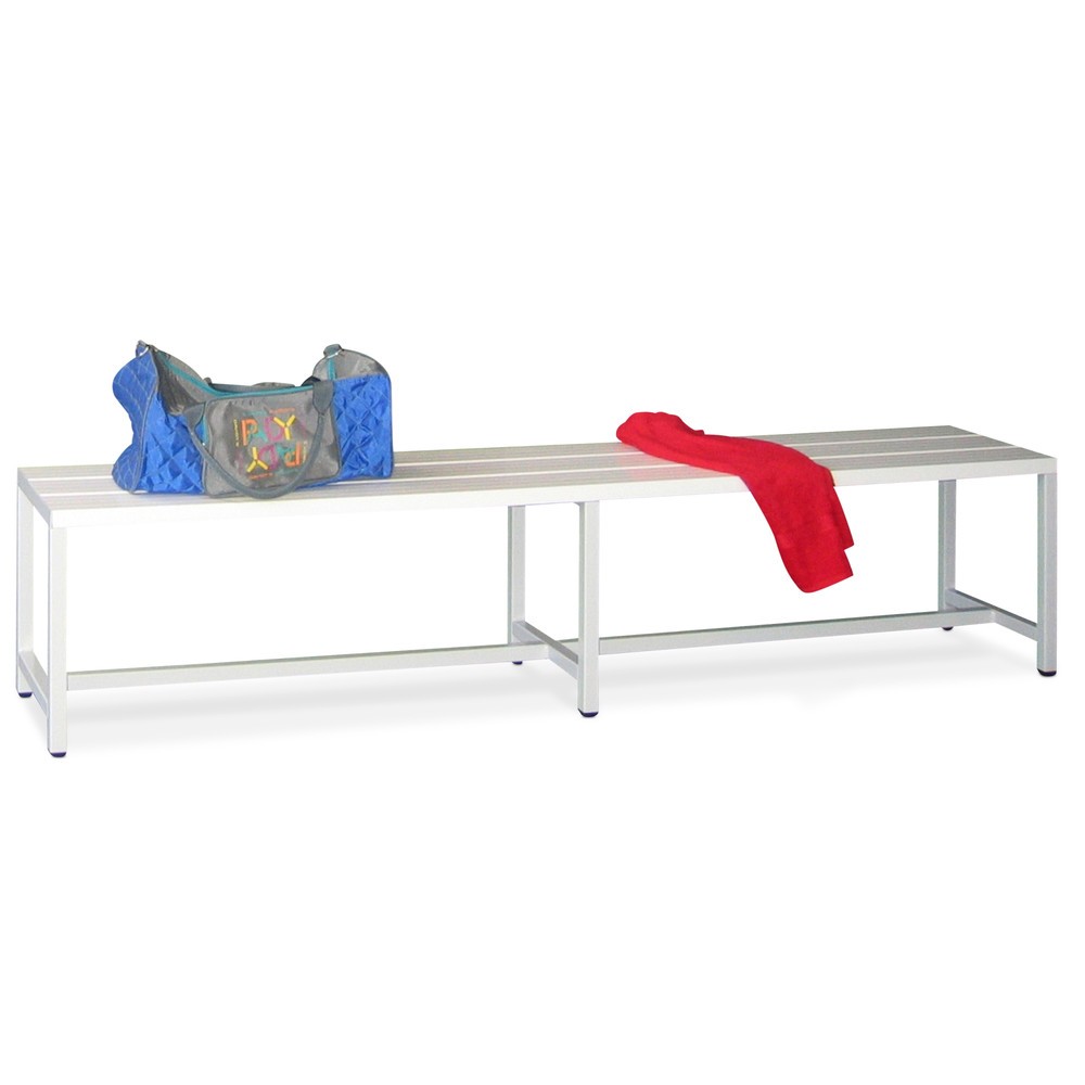 Banc pour vestiaire PAVOY, longueur 2 000 mm, sans porte-chaussure, blanc pur