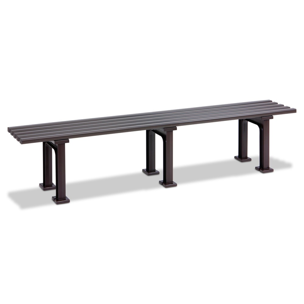 Banquette Bâle, longueur 2 000 mm, 3 pieds, marron