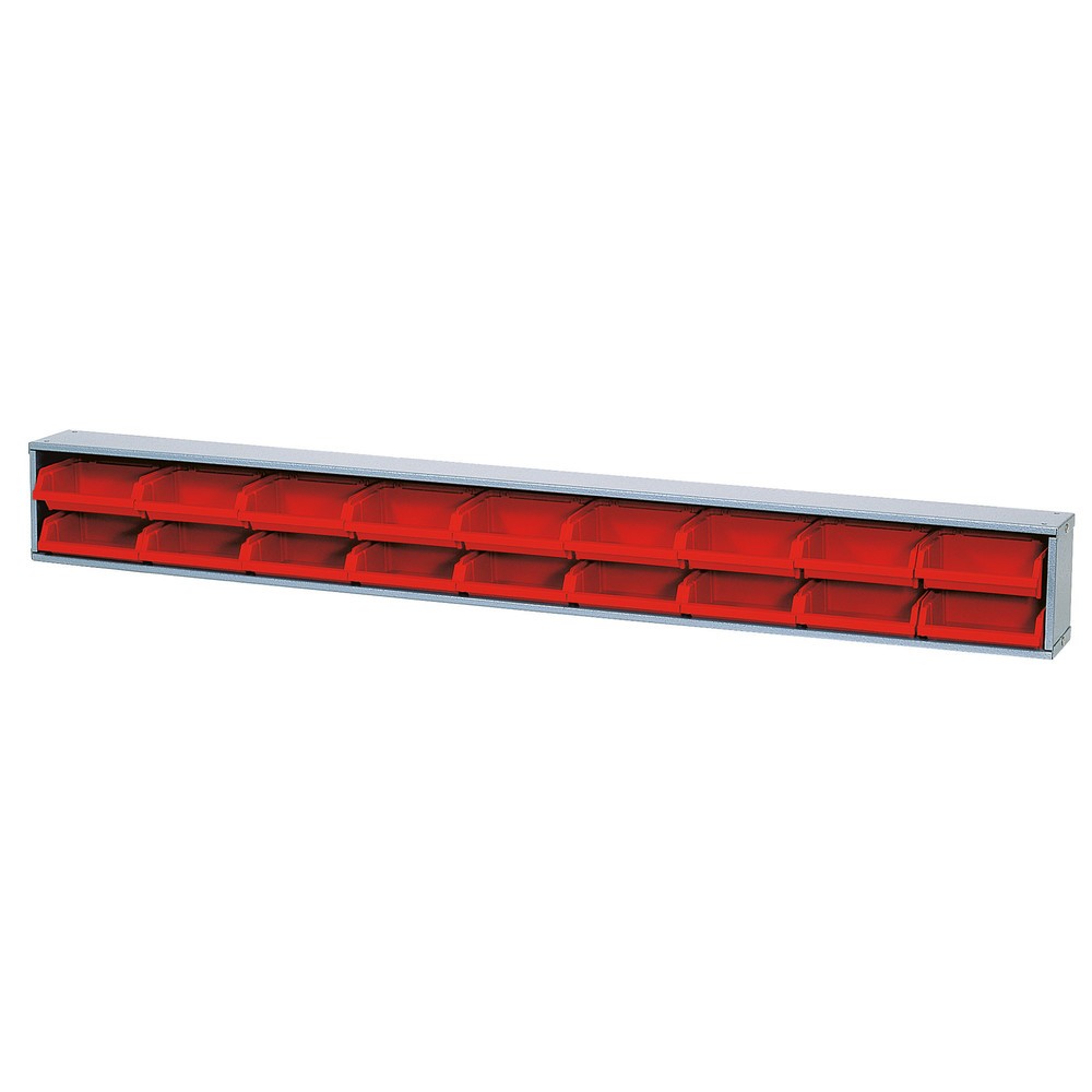 Barre de bacs pour établi, largeur 1 200 mm, rouge