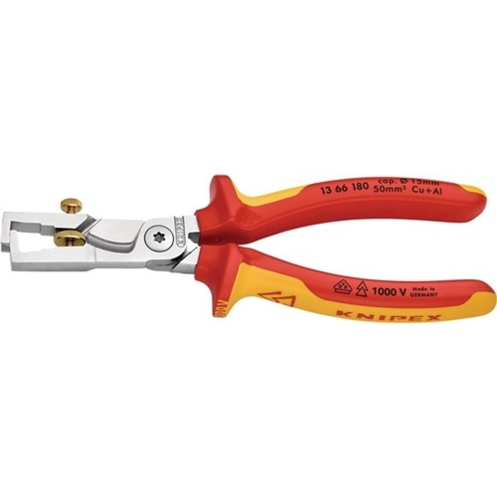 Pince à dénuder StriX longueur 180 mm VDE chromé gaines multicomposant KNIPEX