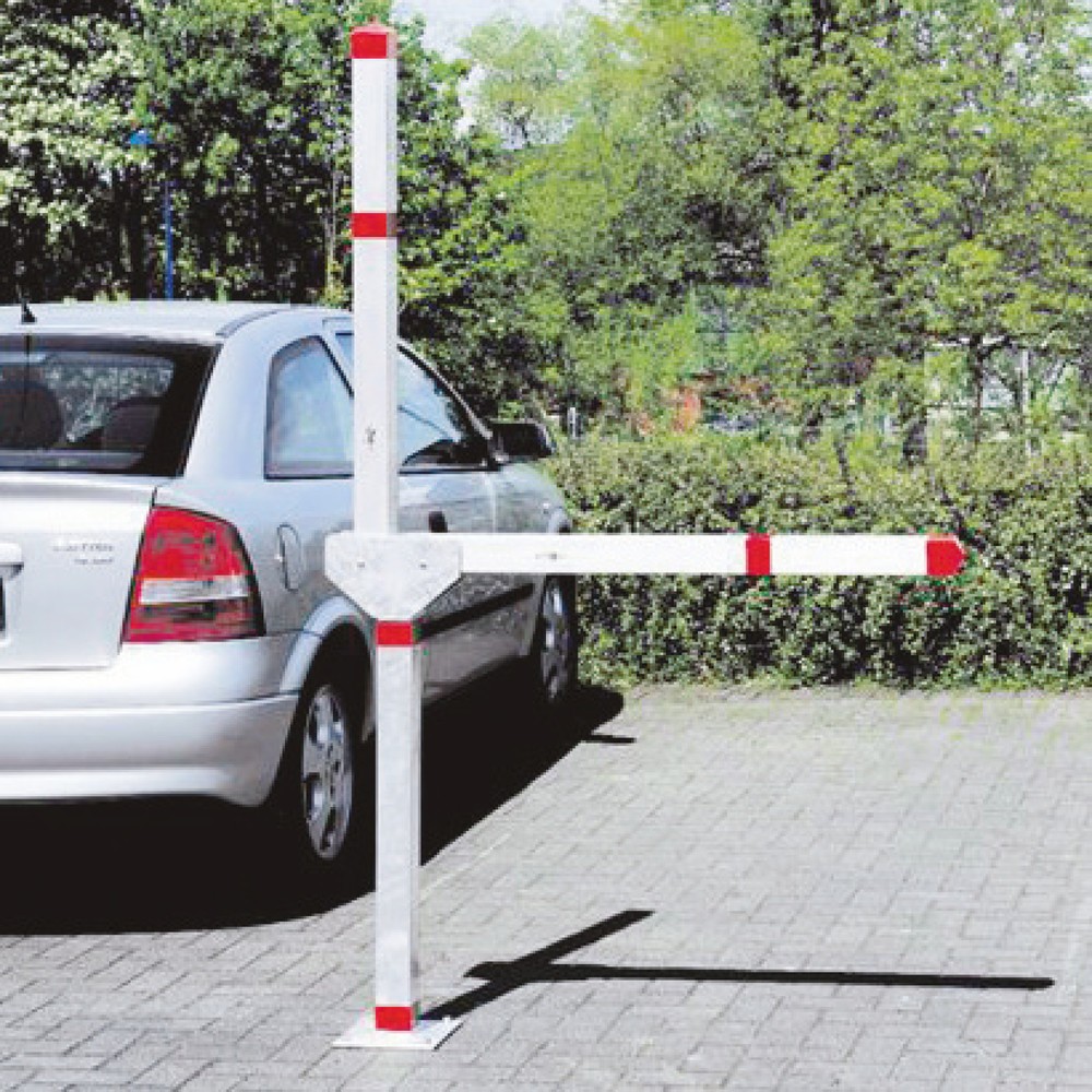 Barrière anti-stationnement, serrure à cylindre, un bras à droite