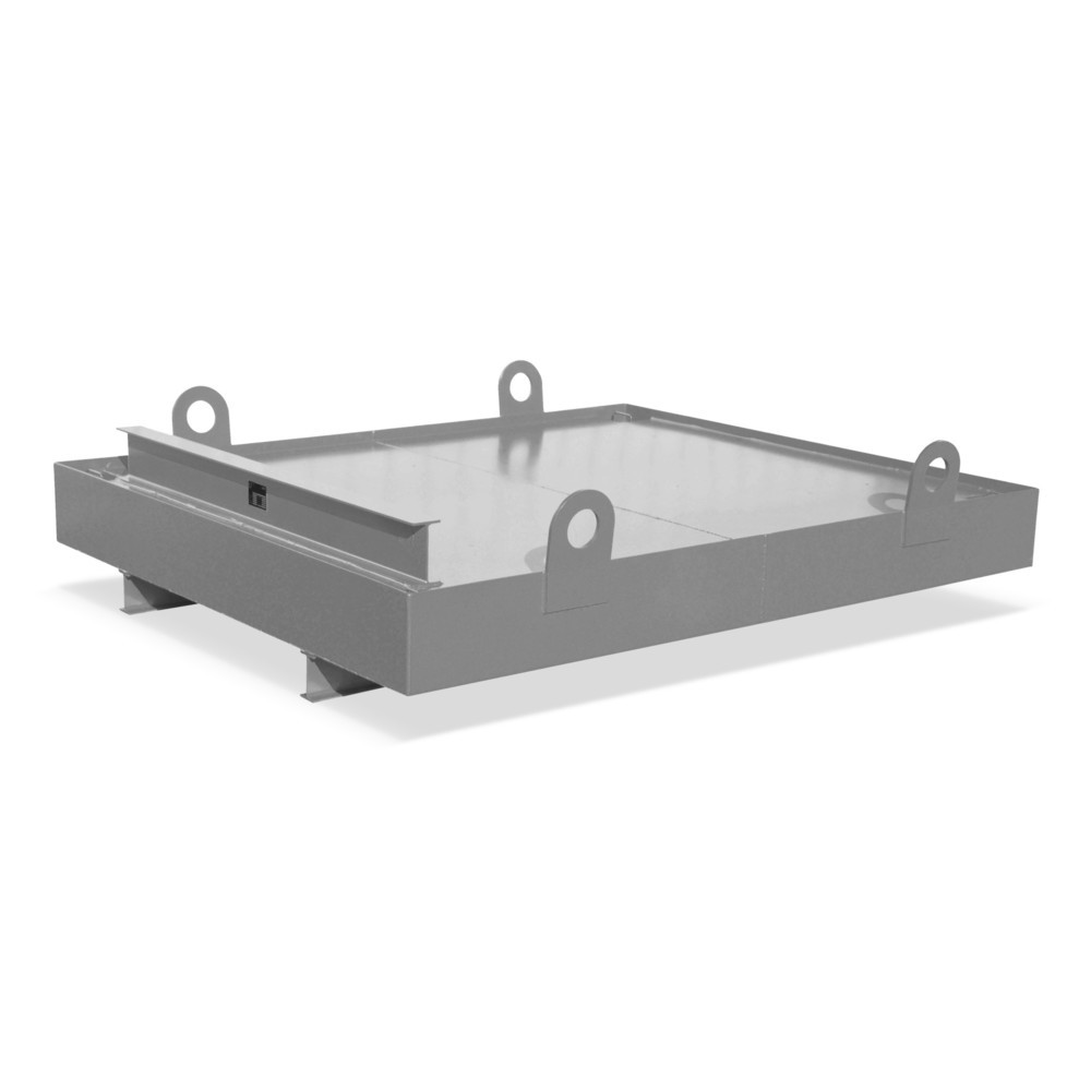 Bauer® Auffangwanne für Container, HxBxT 560 x 2.300 x 2.030 mm, Auffangvolumen 880 l, mausgrau