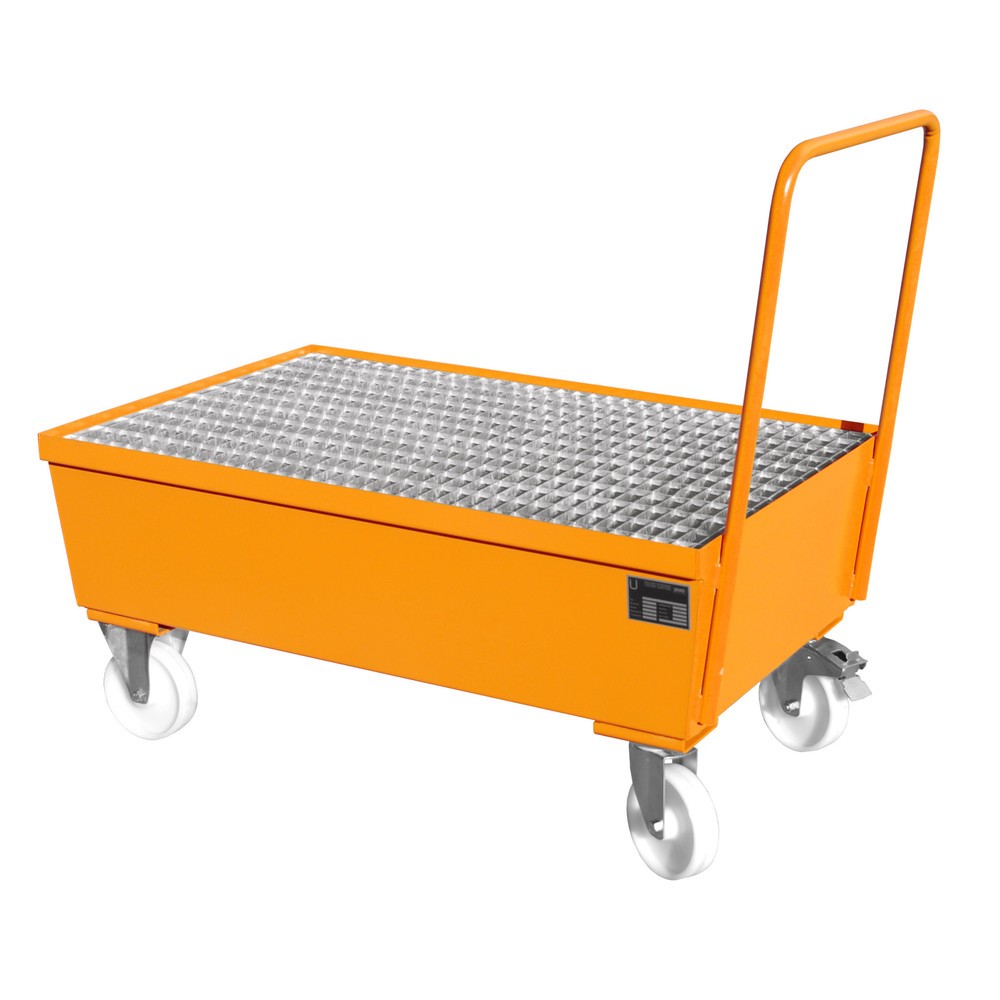 Bauer® Bac de rétention, mobile, 2x 200 l debout, contenance 225 l, jaune-orange