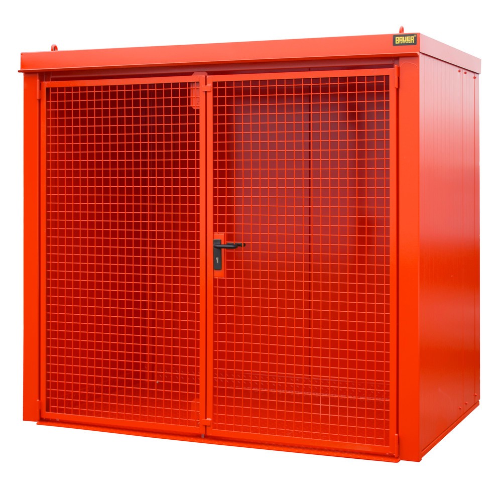 Bauer® Gasflaschen-Container GFC-B, feuerbeständig, für max. 45 Flaschen, feuerrot