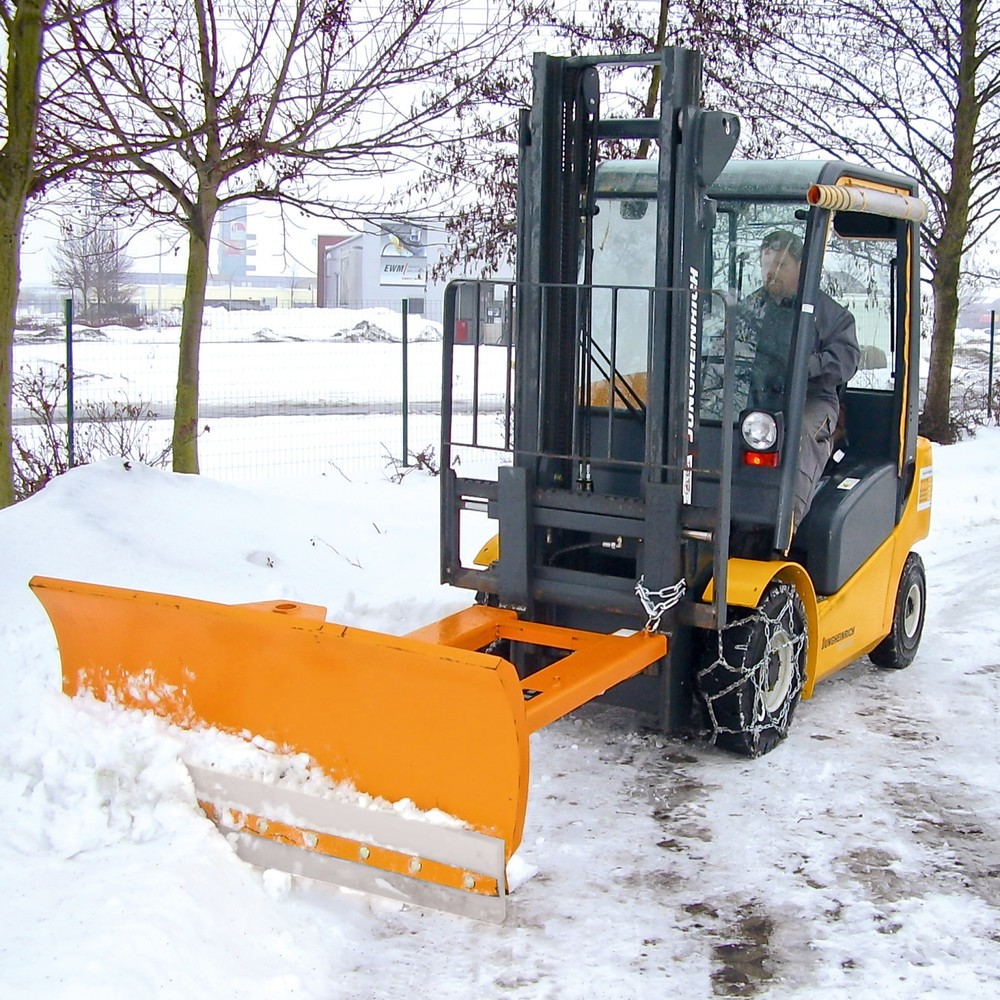 Bauer® Pelle chasse-neige pour chariot élévateur avec racleur à ressort, largeur du tablier 1 500 mm