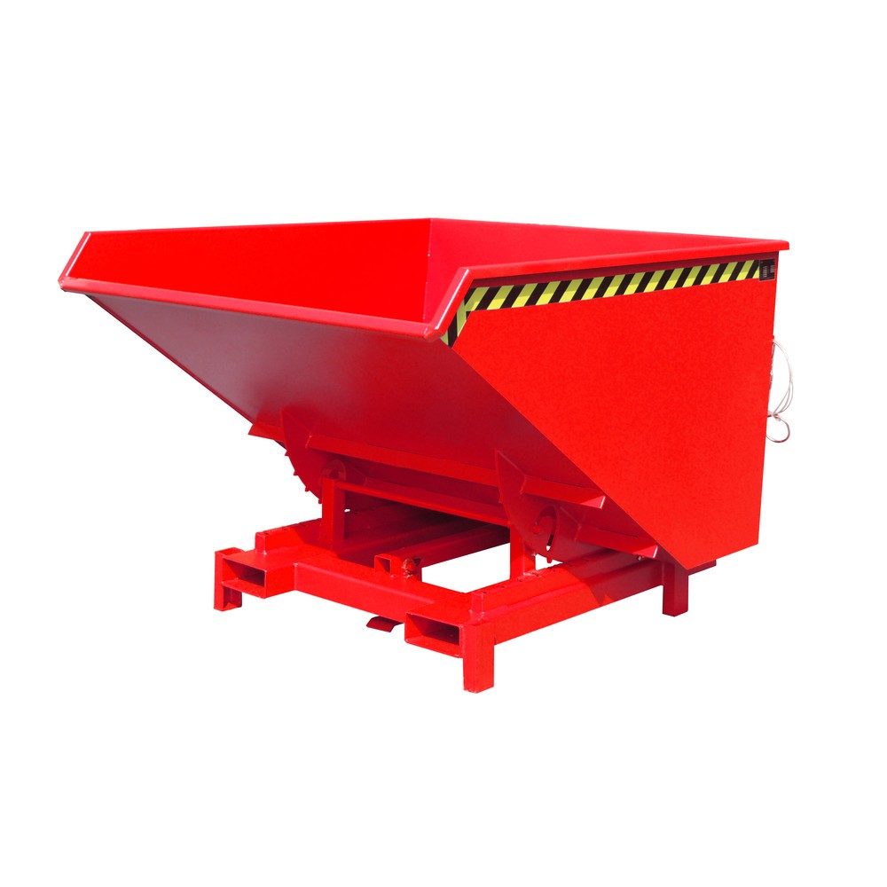 Bauer® Schwerlast-Kippbehälter, Tragkraft 4.000 kg, lackiert, Volumen 1,7 m³, RAL 3000 feuerrot