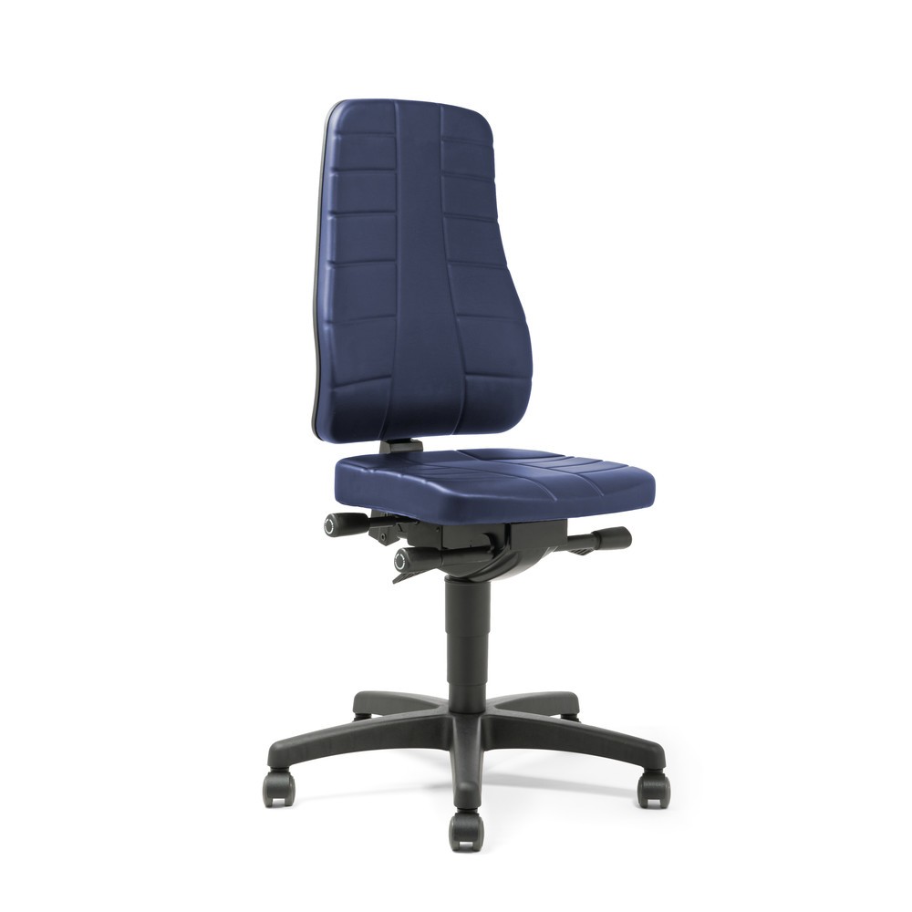 bimos Arbeitsdrehstuhl All-In-One Highline, Kunstleder, mit Rollen, blau