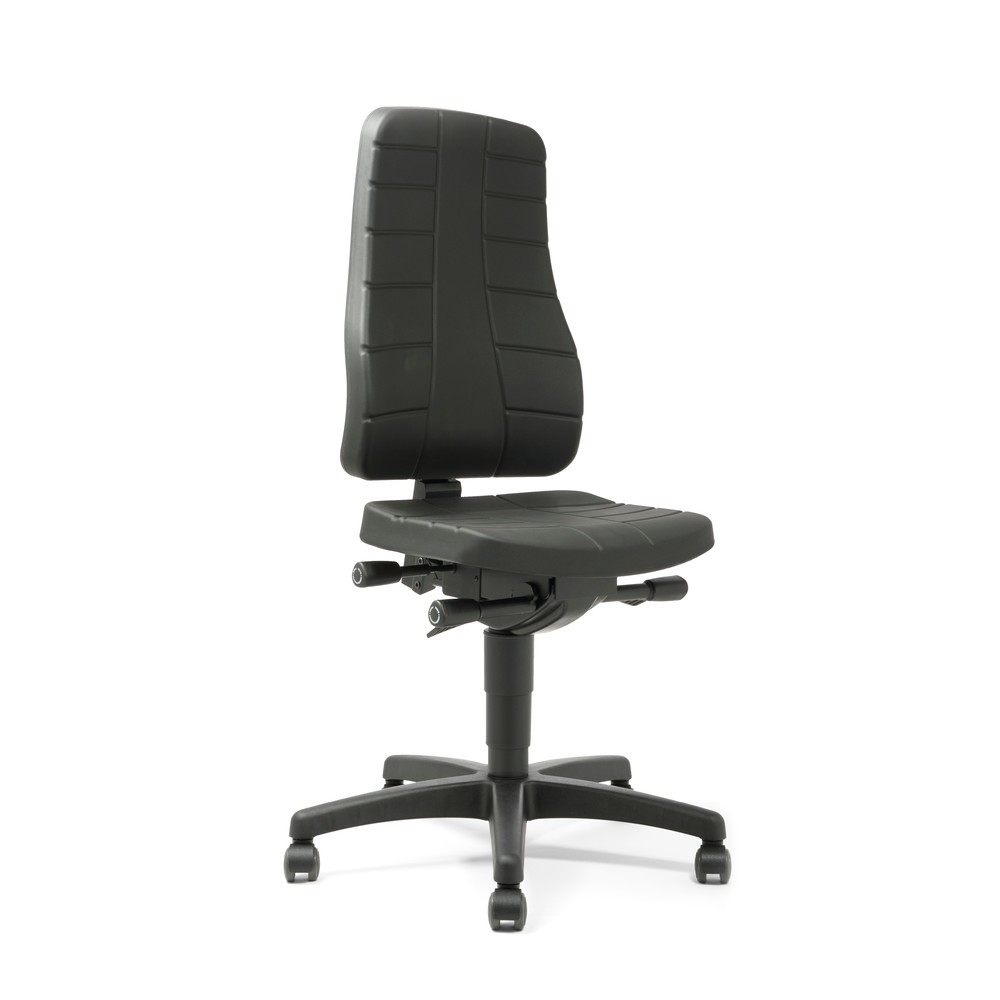 bimos Arbeitsdrehstuhl All-In-One Highline, PU-Schaum, mit Rollen, schwarz