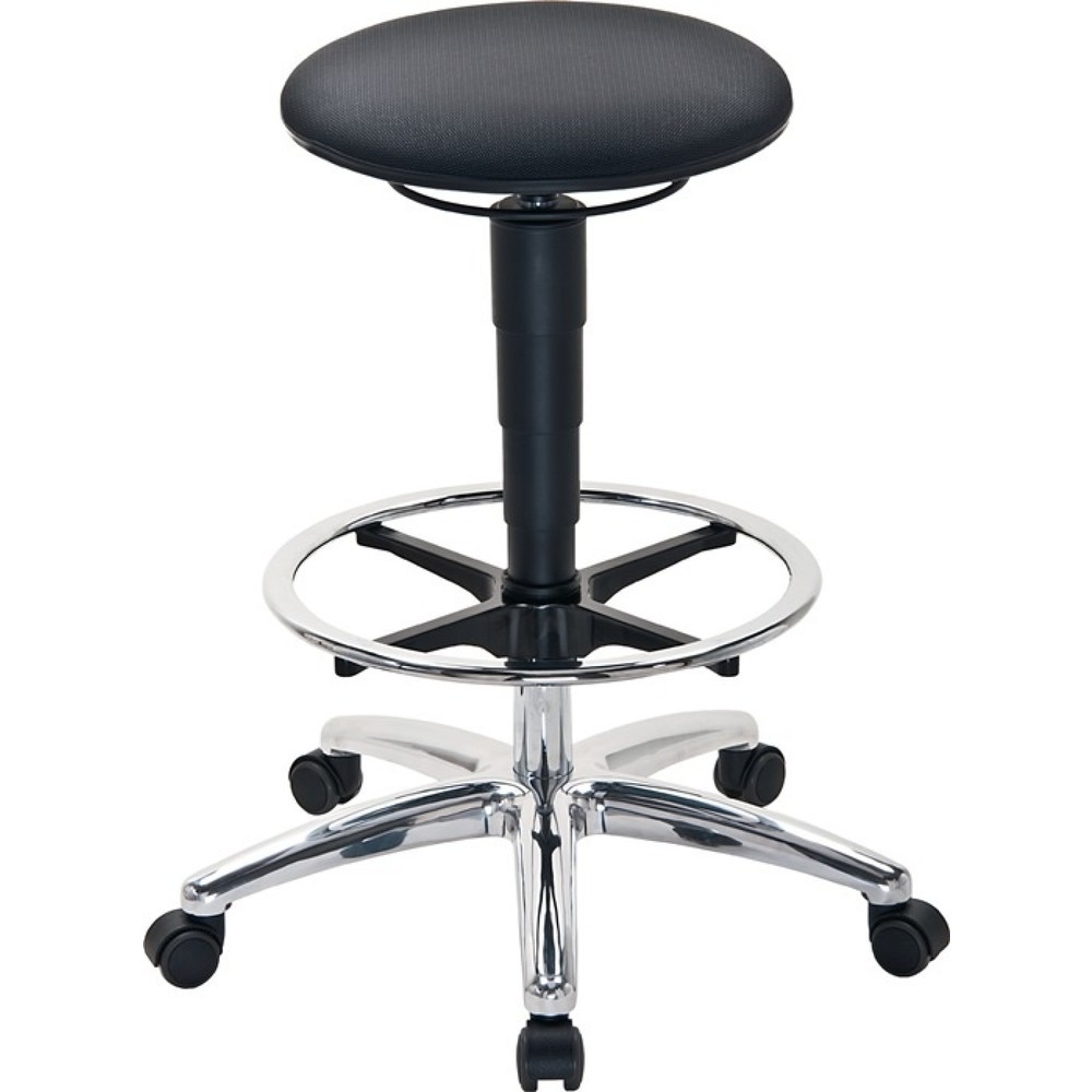 Tabouret pivotant bimos, tissu Supertec gris, roulettes Sitz-Stop + anneau repose-pieds, hauteur d'assise réglable 510-780 mm