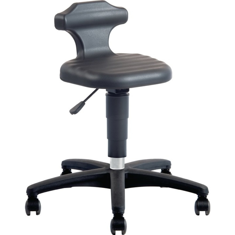 Tabouret pivotant bimos Flex, hauteur d'assise réglable 450-650 mm, roulettes mousse intégrale noir, avec support dorsal