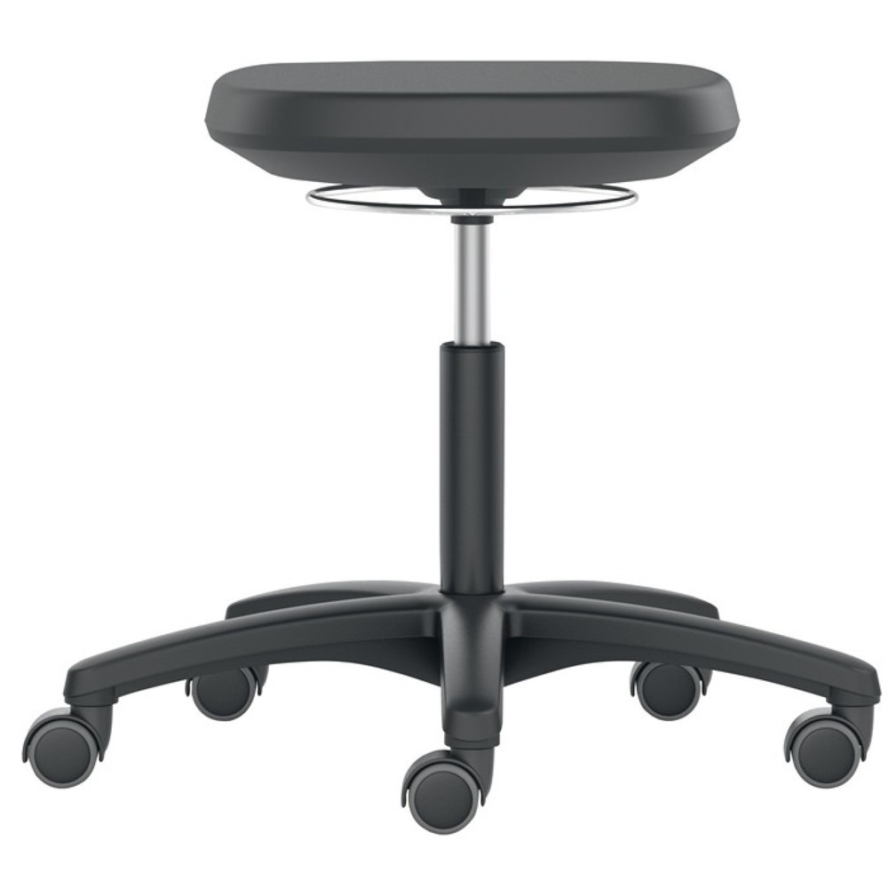 Tabouret pivotant bimos Labsit, mousse intégrale, roulettes, hauteur d'assise réglable 450-650 mm