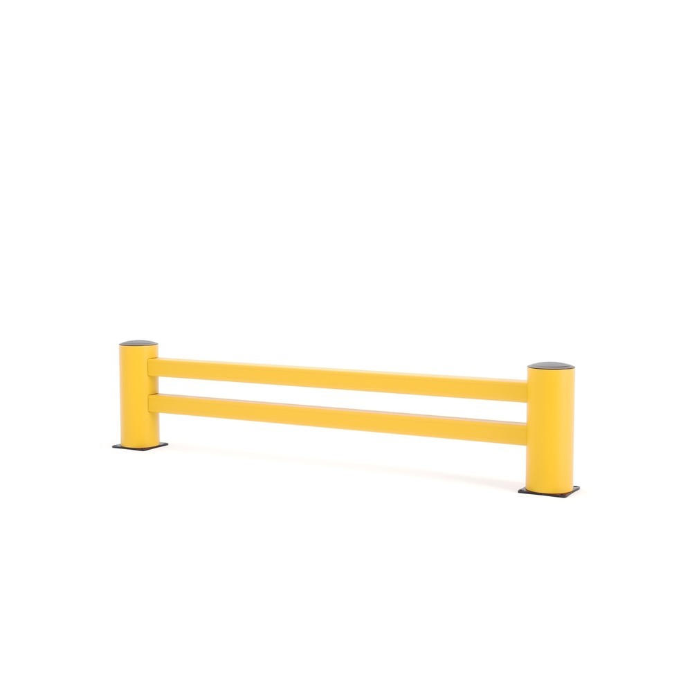 BOPLAN® Protection anticollision pour têtes de rayonnage RE Rack End, jaune, longueur 2 400 mm