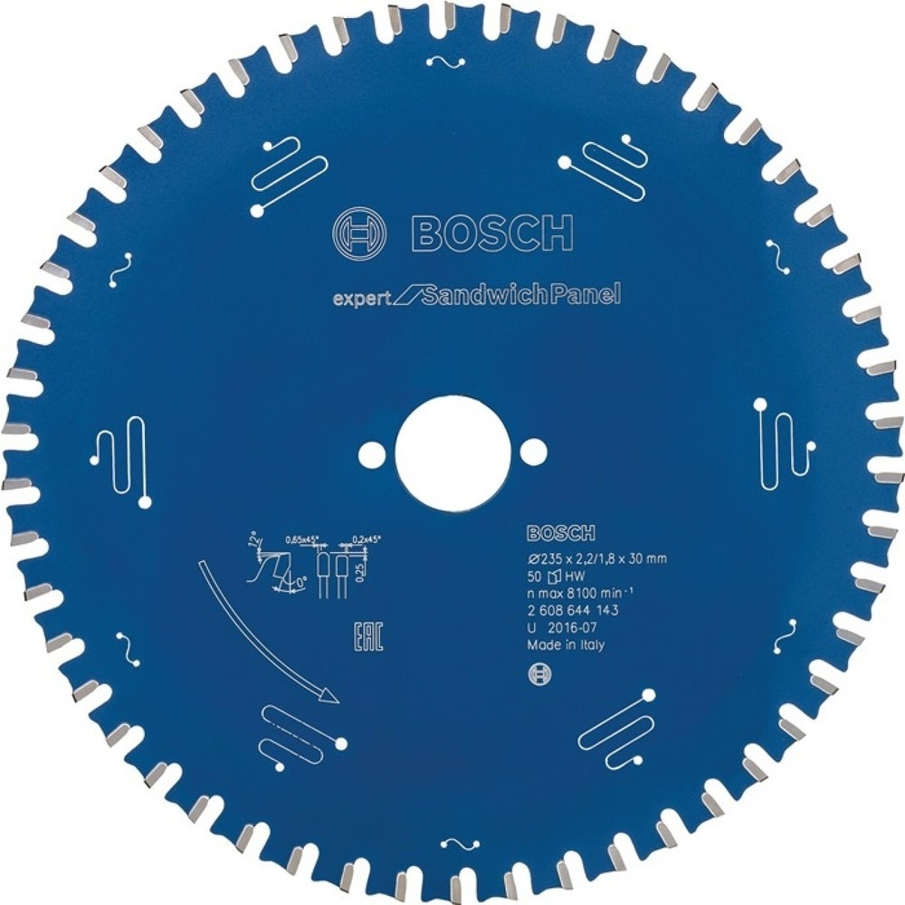 BOSCH Kreissägeblatt AD 235mm Z.50 MTCG Bohr.30mm Schnitt-B.2,2mm HM