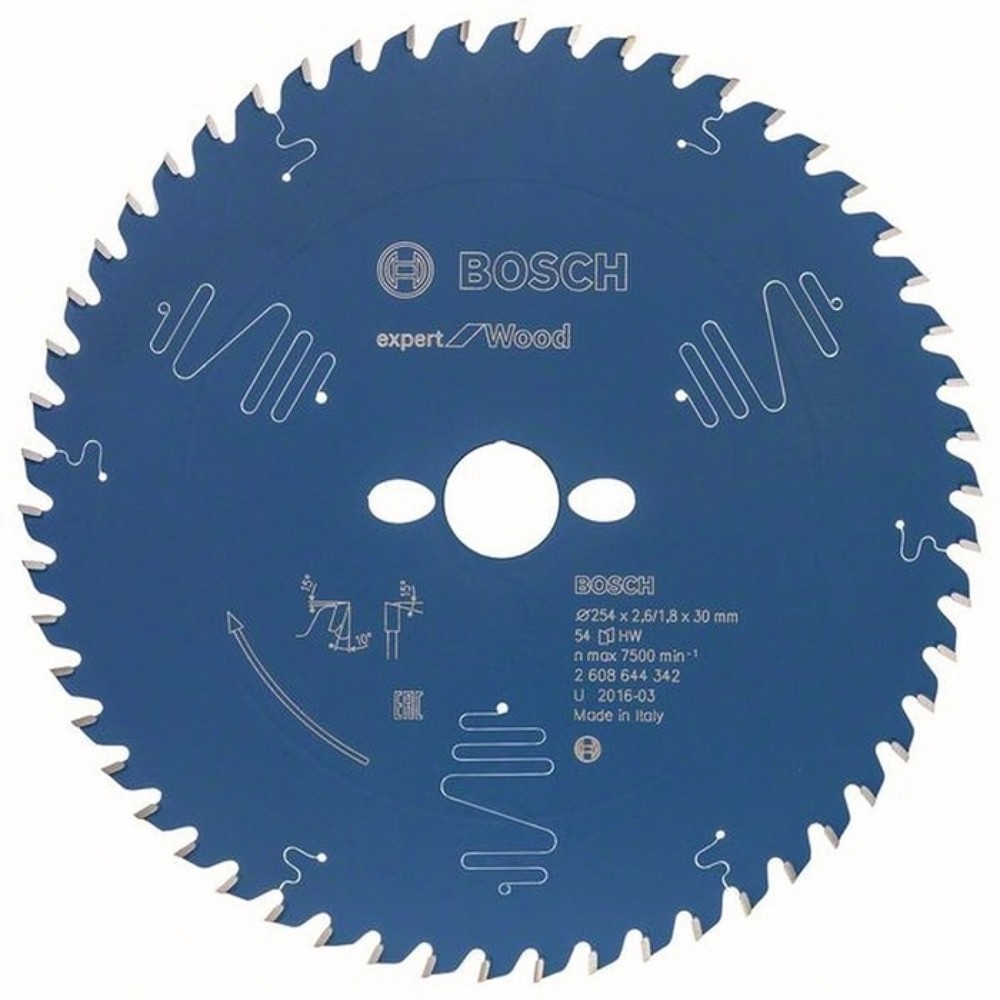 BOSCH Kreissägeblatt AD 254mm Z.54 WZ Bohr.30mm Schnitt-B.2,6mm HM