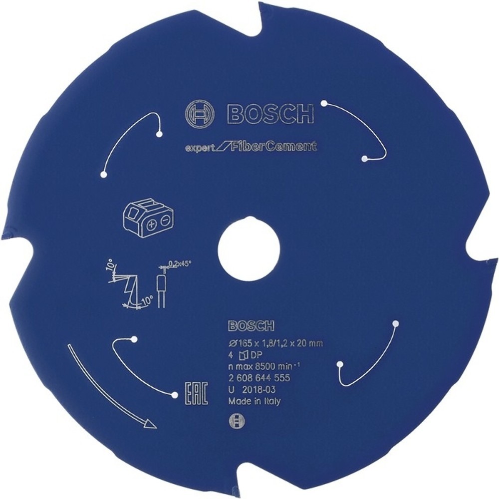 BOSCH Kreissägeblatt AD 165mm Z.4 TCG Bohr.20mm Schnitt-B.1,8mm HM