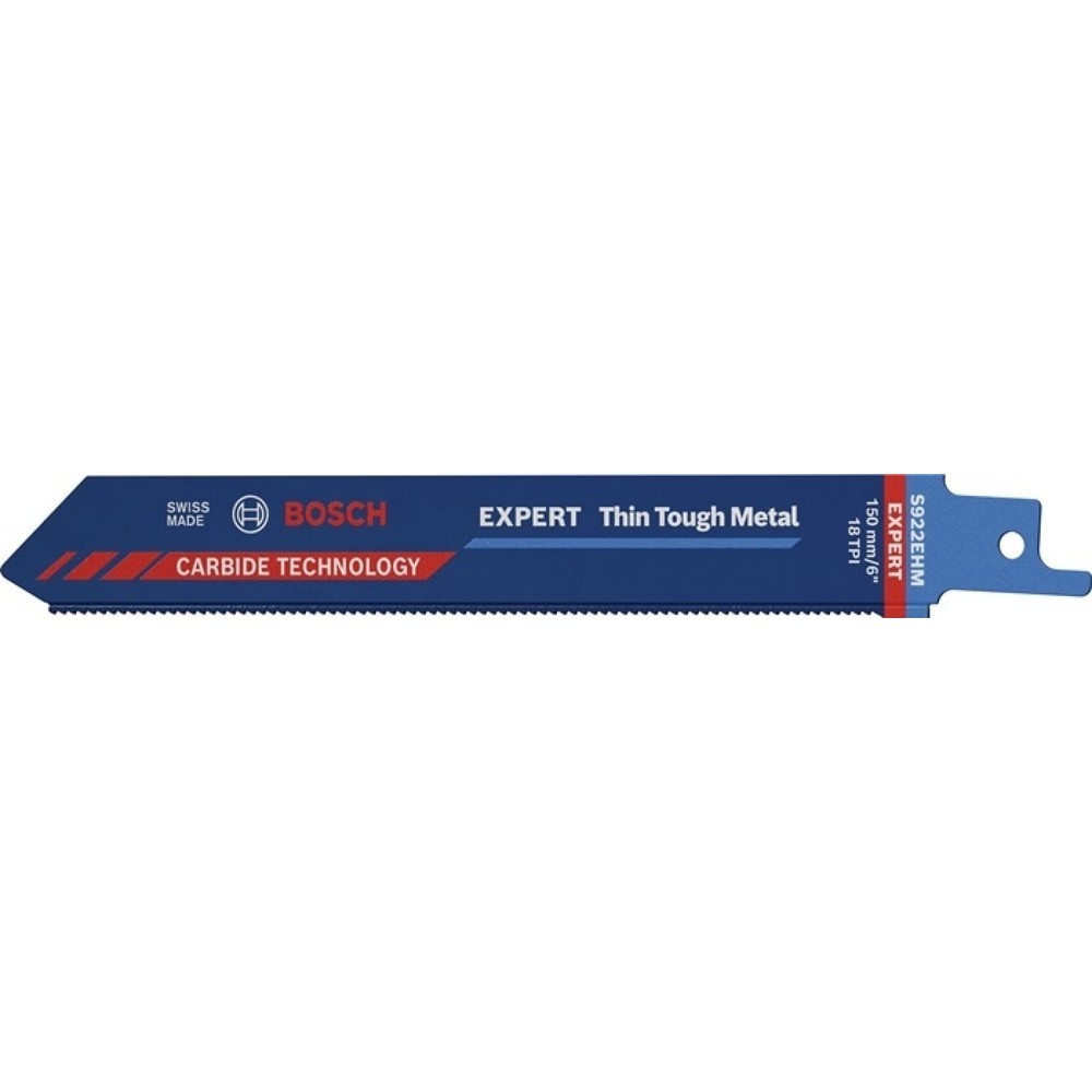 BOSCH Säbelsägeblatt Expert Thin Tough Metal, Zahnteilung TPI 18 1,4 mm, Länge 150 mm Breite 19 mm, 10 Stück / Karte, S-Schaft