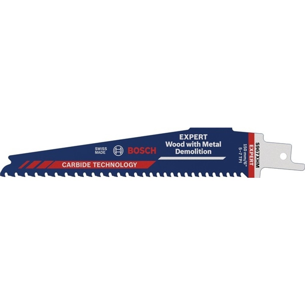 BOSCH Säbelsägeblatt Wood Metal Demolition S 1167 XHM, 5 mm, Länge 225 mm Breite 25 mm, 3 Stück / Karte, S-Schaft