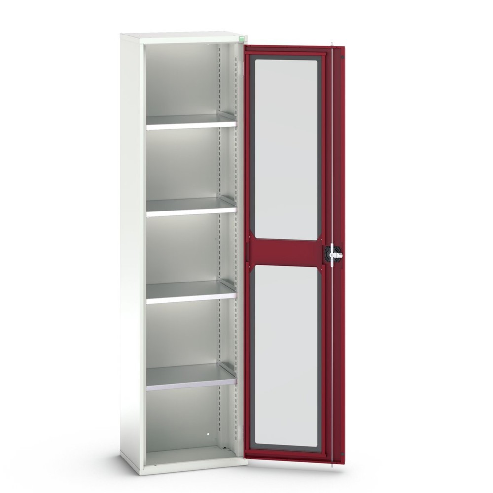 bott Armoire à porte battante verso, porte transparente, avec 4 tablettes, lxPxH : 525 x 350 x 2 000 mm