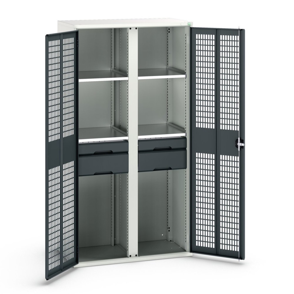 bott verso Armoire-penderie avec ventilation, avec 4 tablettes et 4 tiroirs, lxPxH : 1 050 x 550 x 2 000 mm