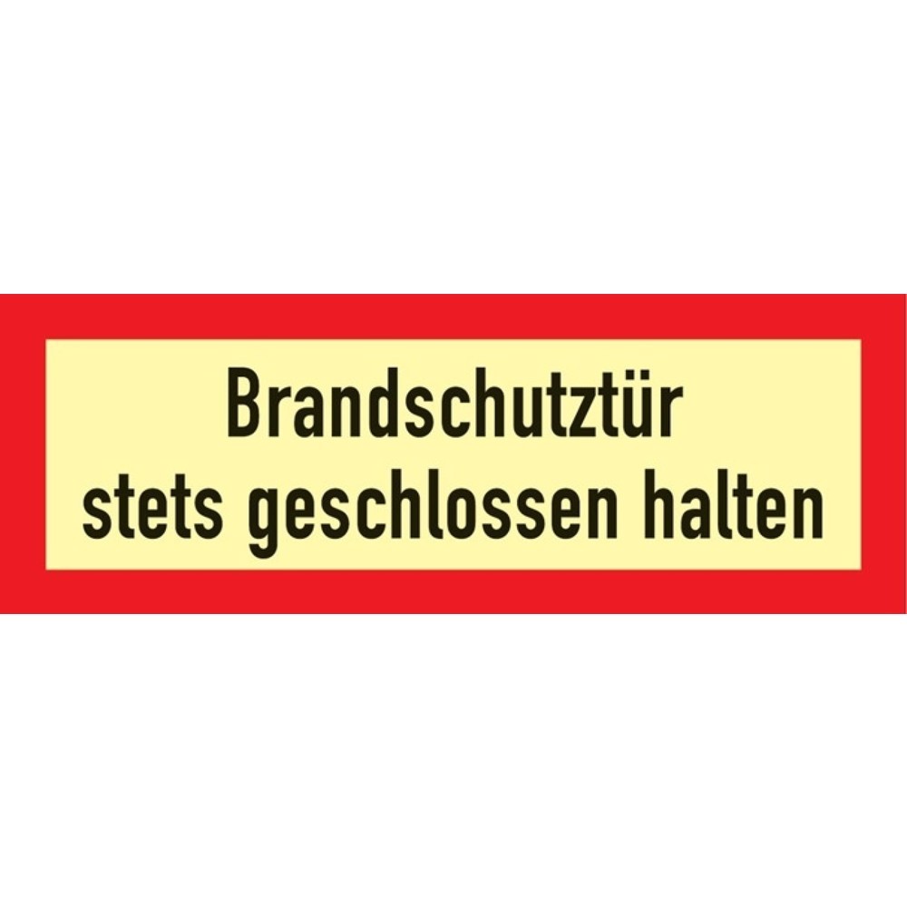 Brandschutzzeichen DIN 4066, Brandschutztür stets geschlossen halten, L297xB105 mm, Folie