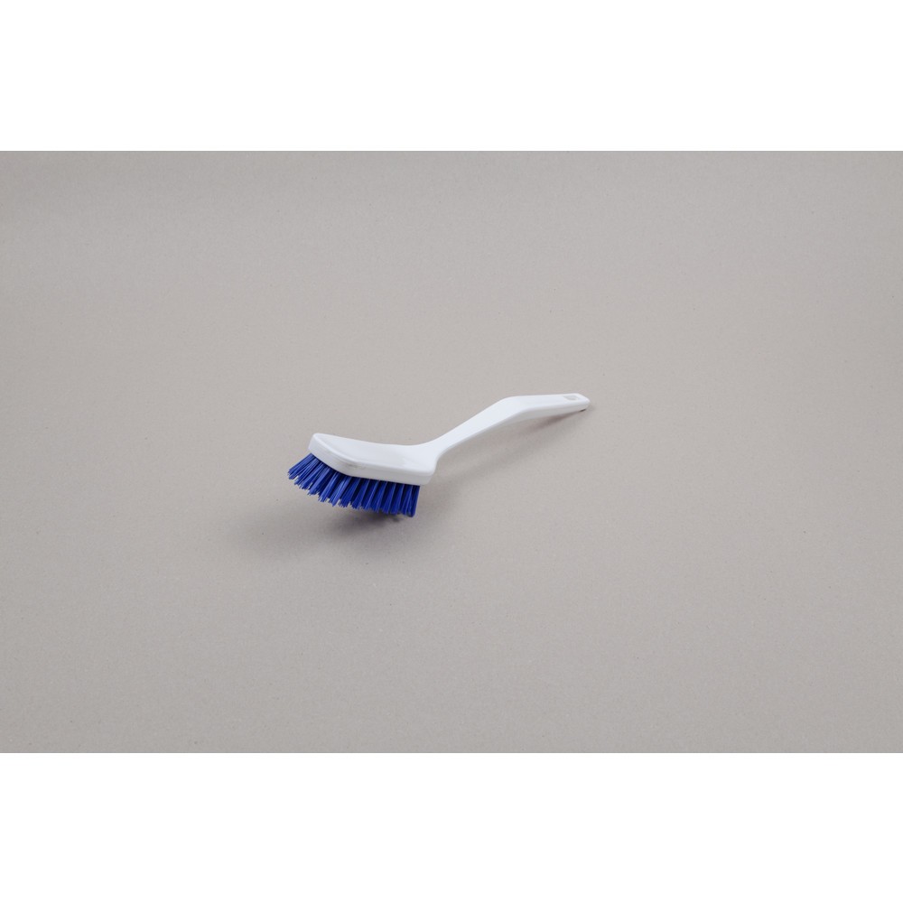 Brosse à manche hygiénique, plastique, poils polyester 0,35, moyenne, bleu