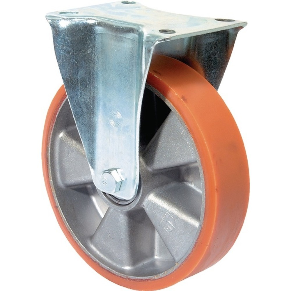 BS ROLLEN Roue fixe, bandage en polyuréthane moulé, 200 mm 600 kg, 138 x 110 mm, aluminium