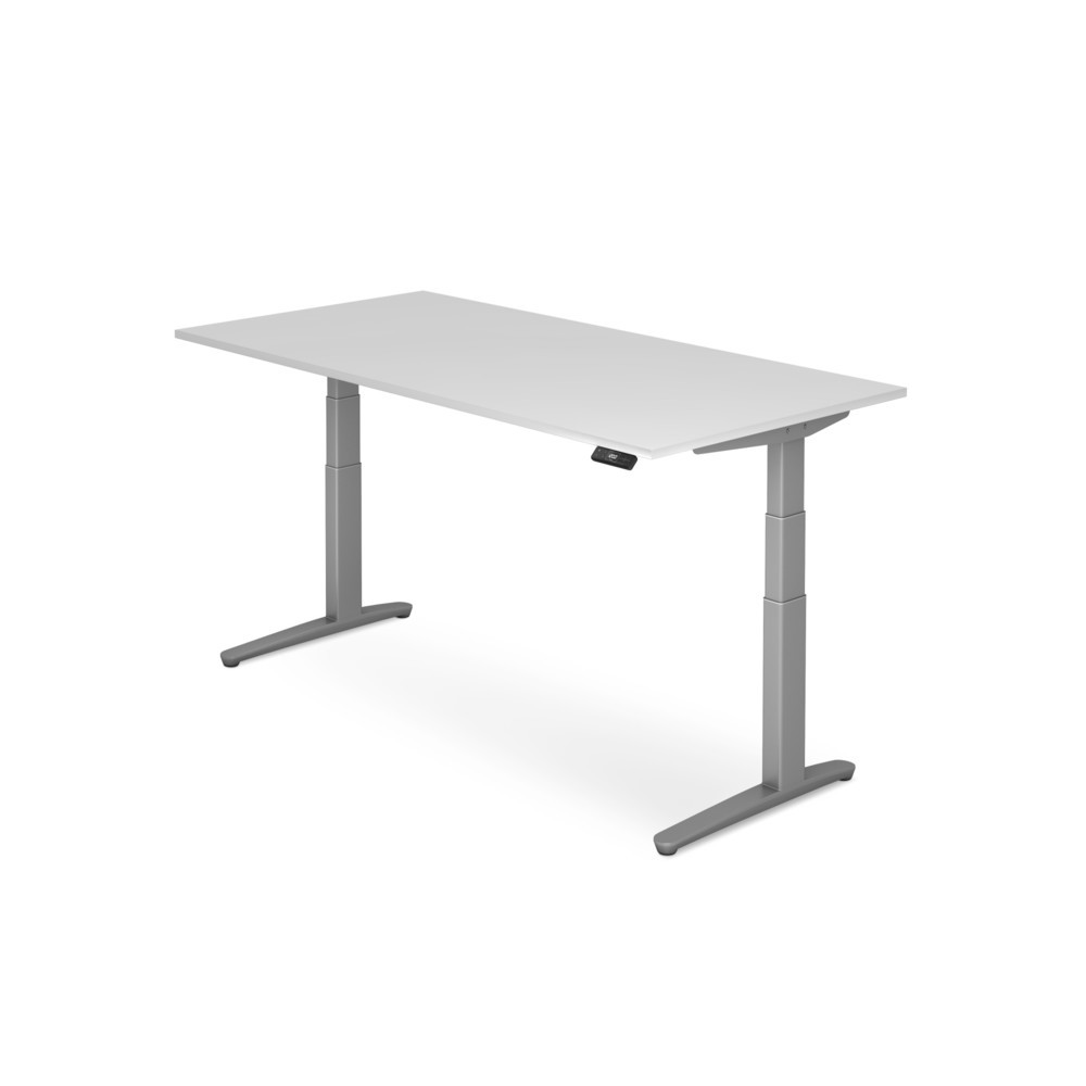 Bureau avec commutateur mémoire, pied en C réglable en hauteur lxP 1 600 x 800 mm, blanc