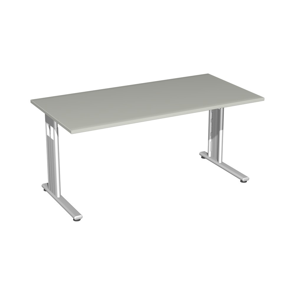 Bureau Lissabon, bâti à pied en C, lxP 1 600 x 800 mm, gris clair